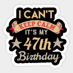 47th birthday gift Sticker